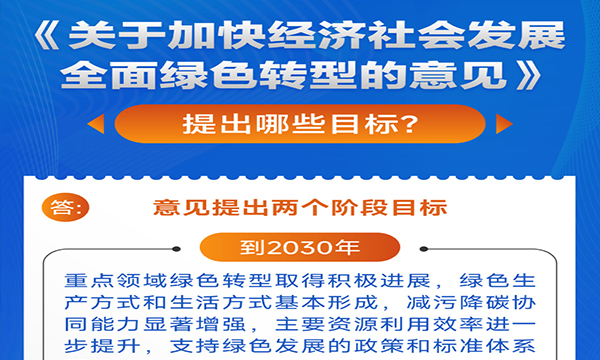 图表：《关于加快经济社会发展全面绿色转型的意见》提出哪些目标？