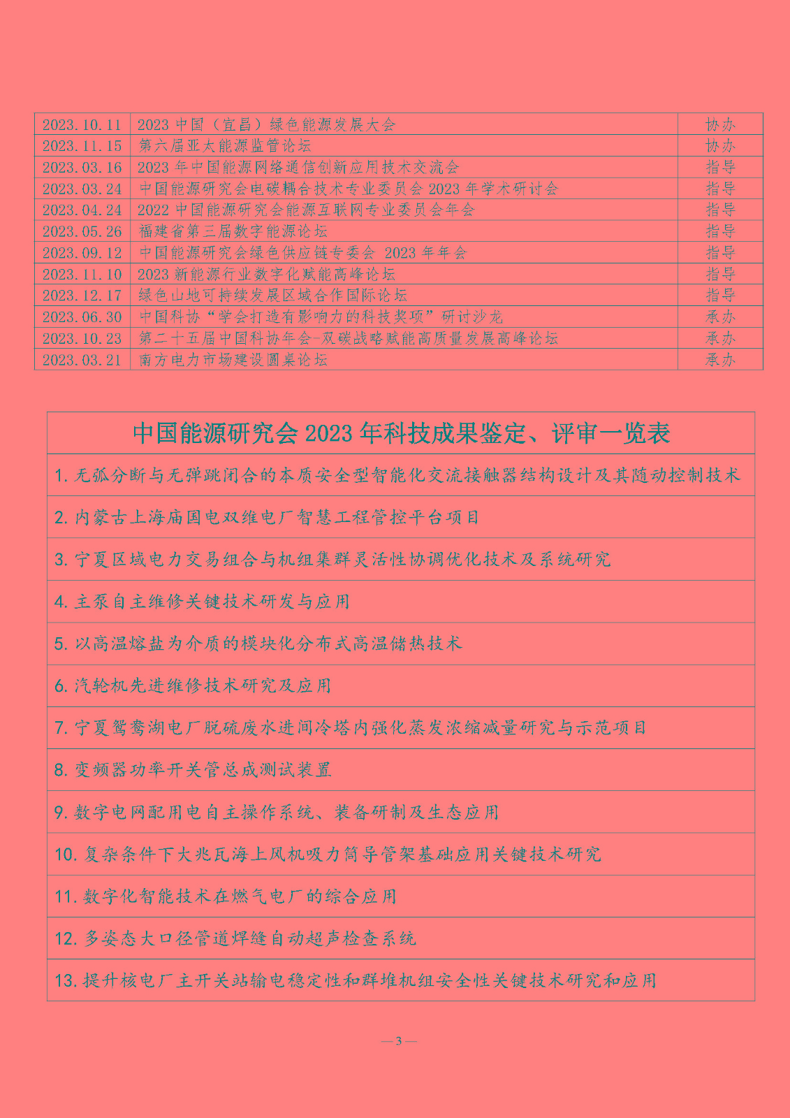 中国能源研究会2023年学术活动和项目汇总及2024年拟举办会议清单