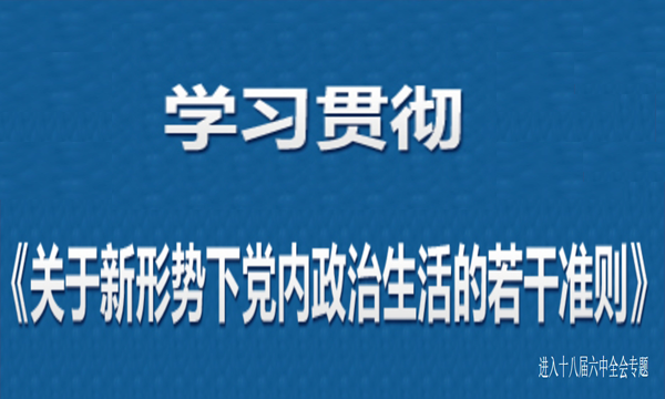 学习贯彻《关于新形势下党内政治生活的若干准则》
